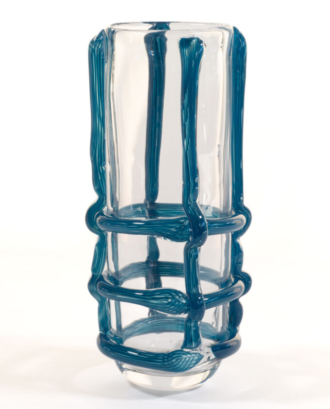 Vase <br> FRANJA klar/blau