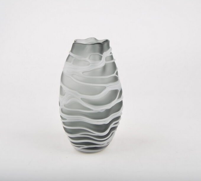 Glas-Vase STROP in grau