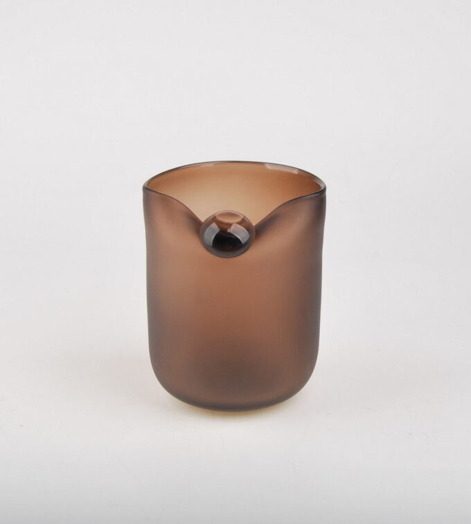 kleine Glas-Vase DROP in braun